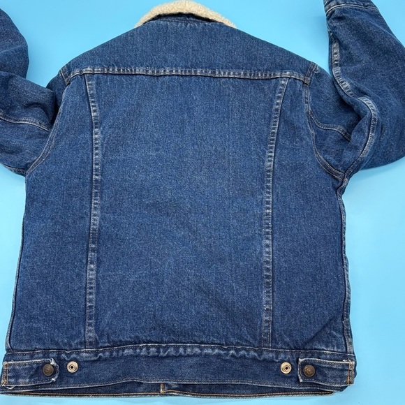 Vintage Gap Pioneer Jacket Mens M Denim Jean Trucker Sherpa Lined Western - Picture 9 of 10